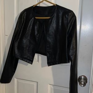 Short length leather jacket